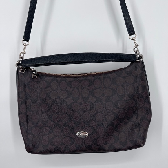 Coach Handbags - Coach East/West Celeste Brown Leather Signature Logo Convertible Shoulder Bag